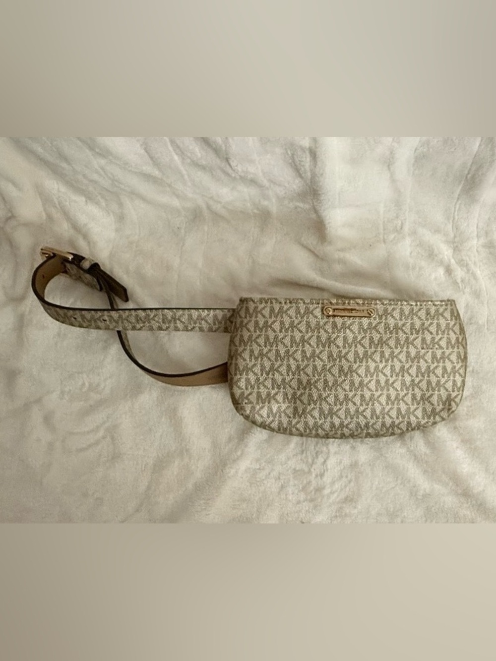 Michael Kors Beige MK Logo Belt Bag